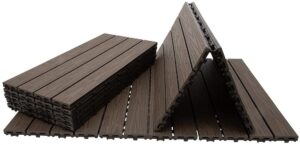 Famobay Azulejos de madera de plástico compuesto para terrazas